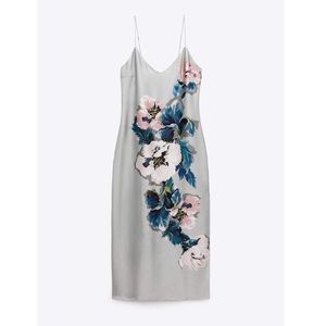Silver Zara dress with Flower Print